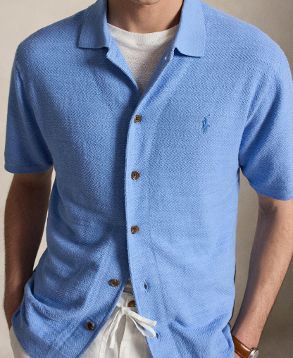 Polo Ralph Lauren Men's Cotton-Linen Cardigan Shirt - Bristol Blue