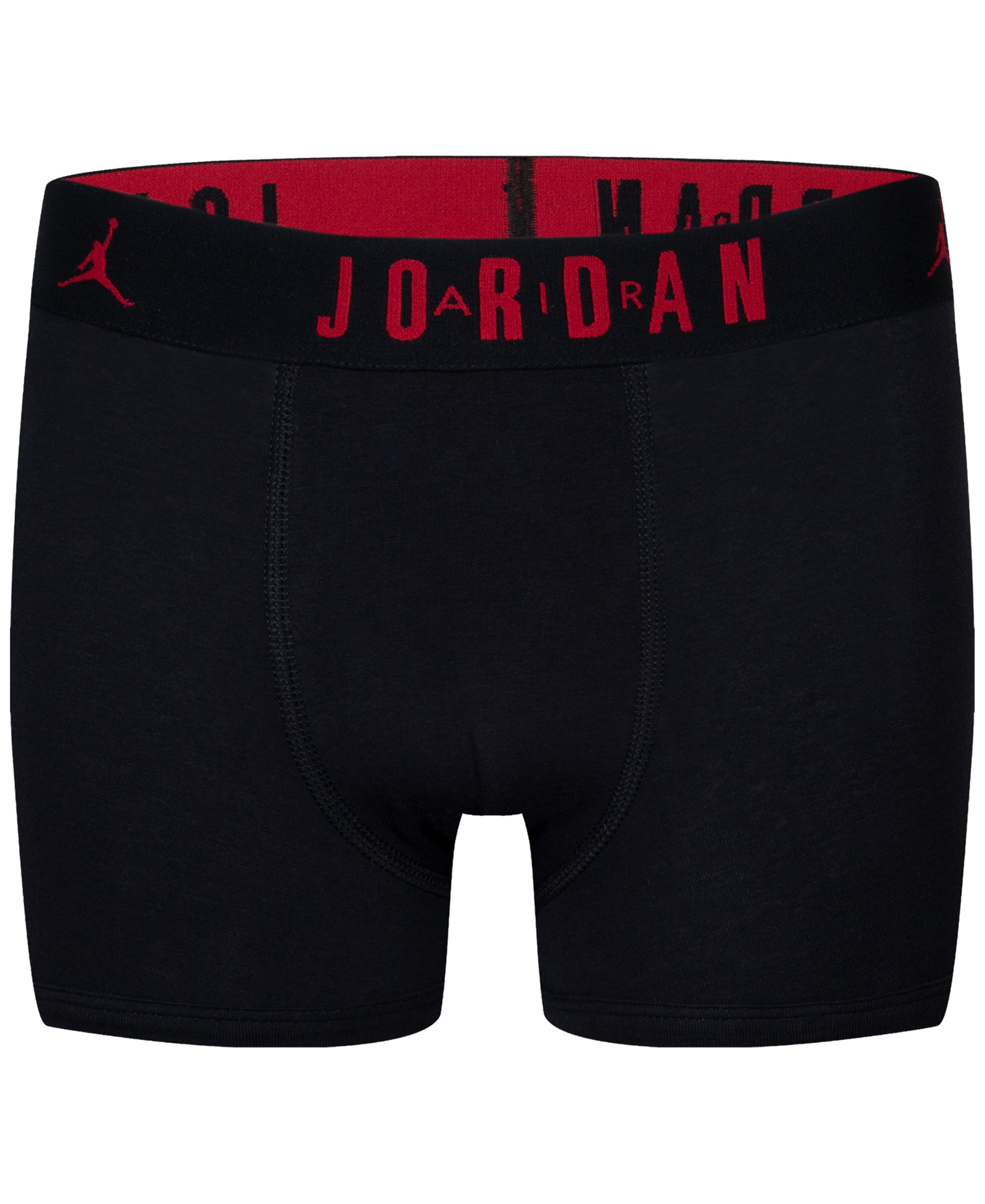 Jordan Boys' 8-20 Flight Dri-Fit Cotton Core Boxer Briefs, 3-Pack - Gym Red/Black/Gray