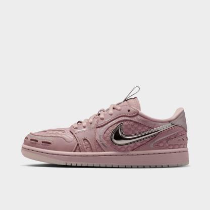 Women's Air Jordan 1 Low Method of Make Casual Shoes - Particle Rose/Barely Rose/Metallic Silver/Enigma Stone - view 1