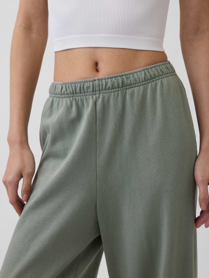 Mid Rise VintageSoft Terry Loose Sweatpants - Gasoline green