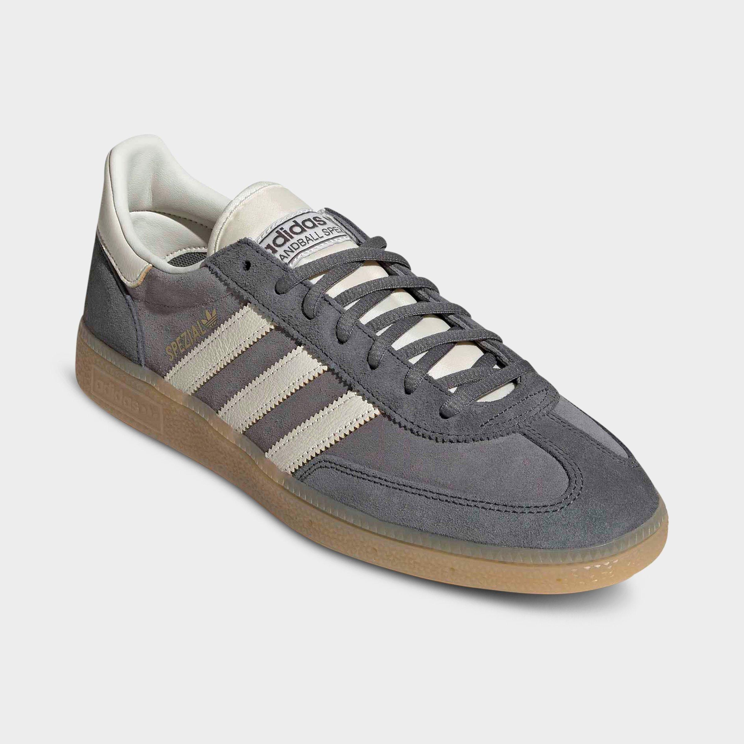 Men's adidas Originals Handball Spezial Casual Shoes - Part 1 - Grey/Off White/Grey - Both shoes facing left