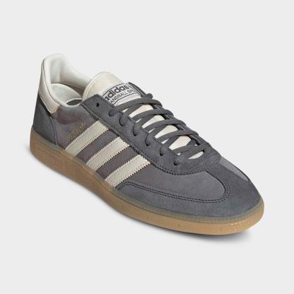 Men's adidas Originals Handball Spezial Casual Shoes - Part 1 - Grey/Off White/Grey - Both shoes facing left