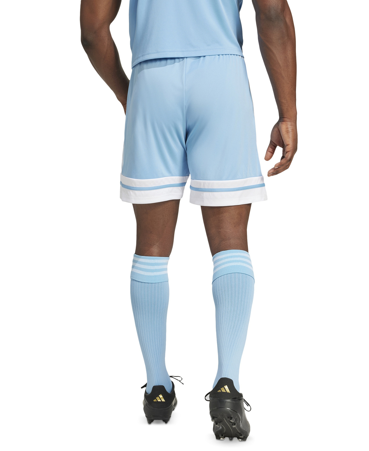 adidas Men's Regular-Fit Squad 25 Logo Shorts - Light Blue/wht