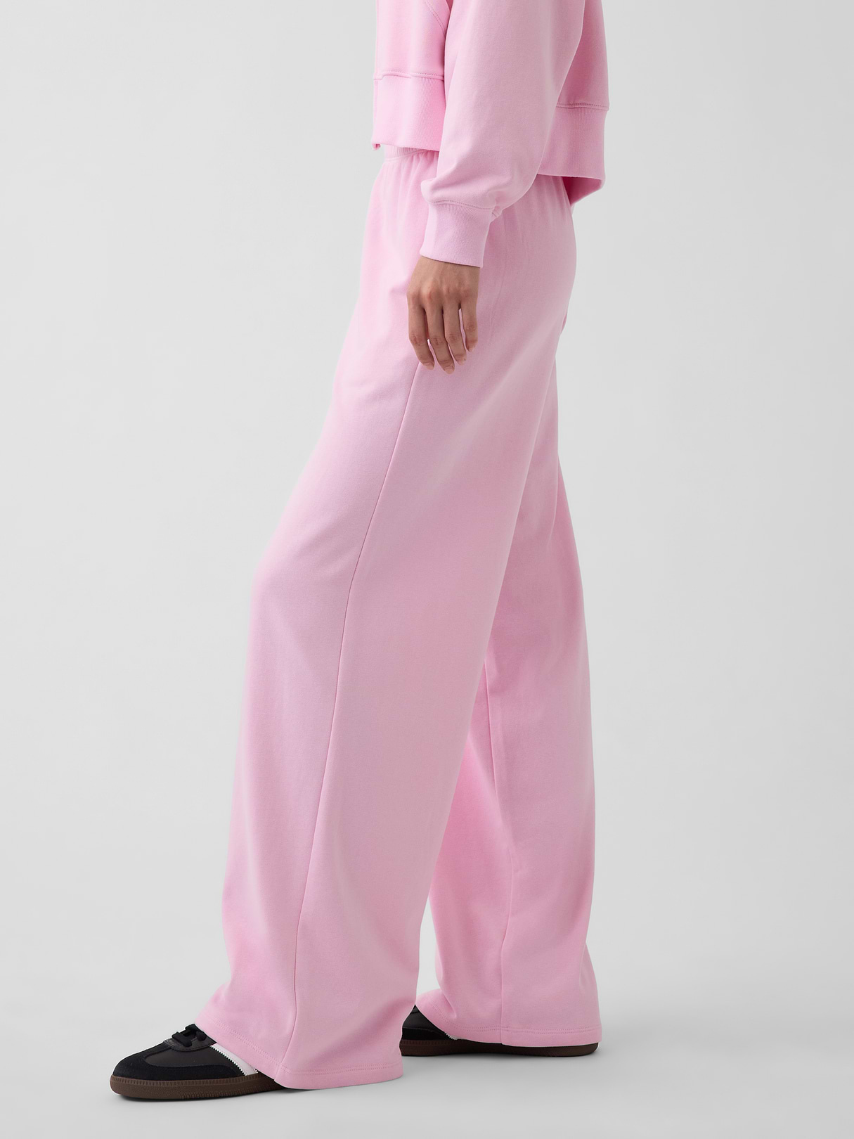 Mid Rise VintageSoft Terry Loose Sweatpants - Light pink