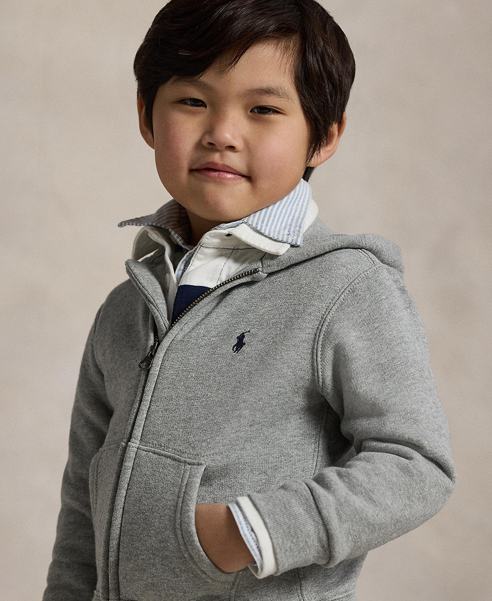 Polo Ralph Lauren Boys' 2T-7 Cotton Fleece Hoodie - Dark Sport Heather