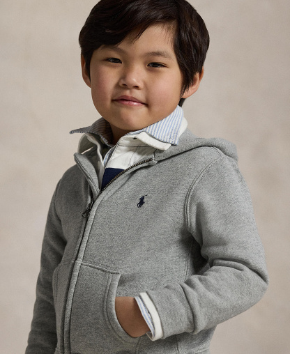Polo Ralph Lauren Boys' 2T-7 Cotton Fleece Hoodie - Dark Sport Heather