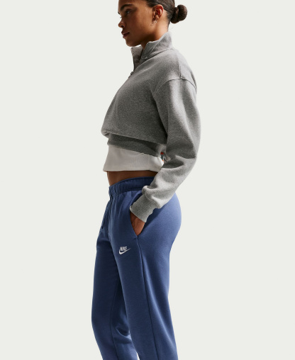 Nike Women's Sportswear Club Fleece Mid-Rise Joggers - Mystic Navy/white