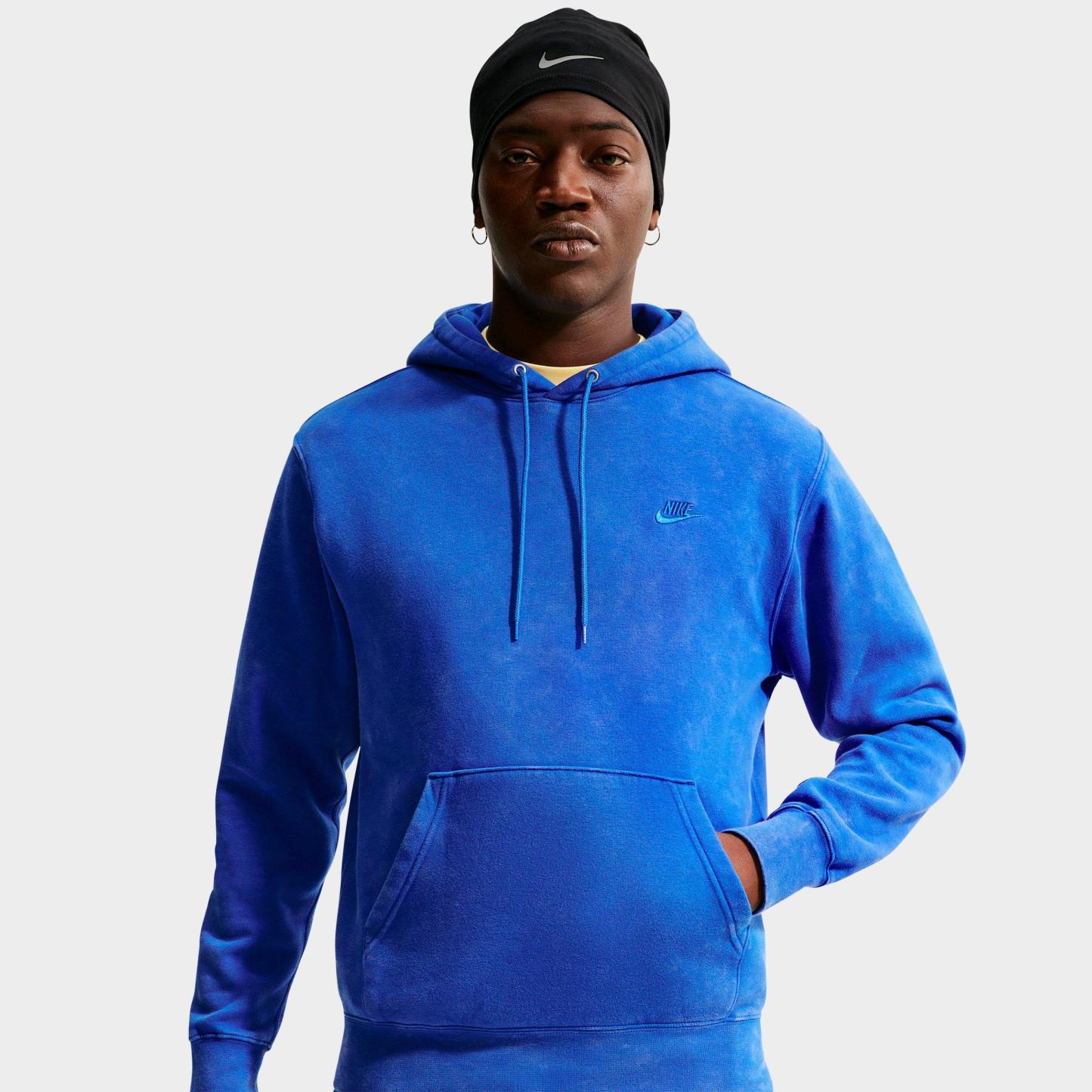 Men's Nithtke Sportswear Club Washed Fleece Hoodie - Game Royal/Game Royal