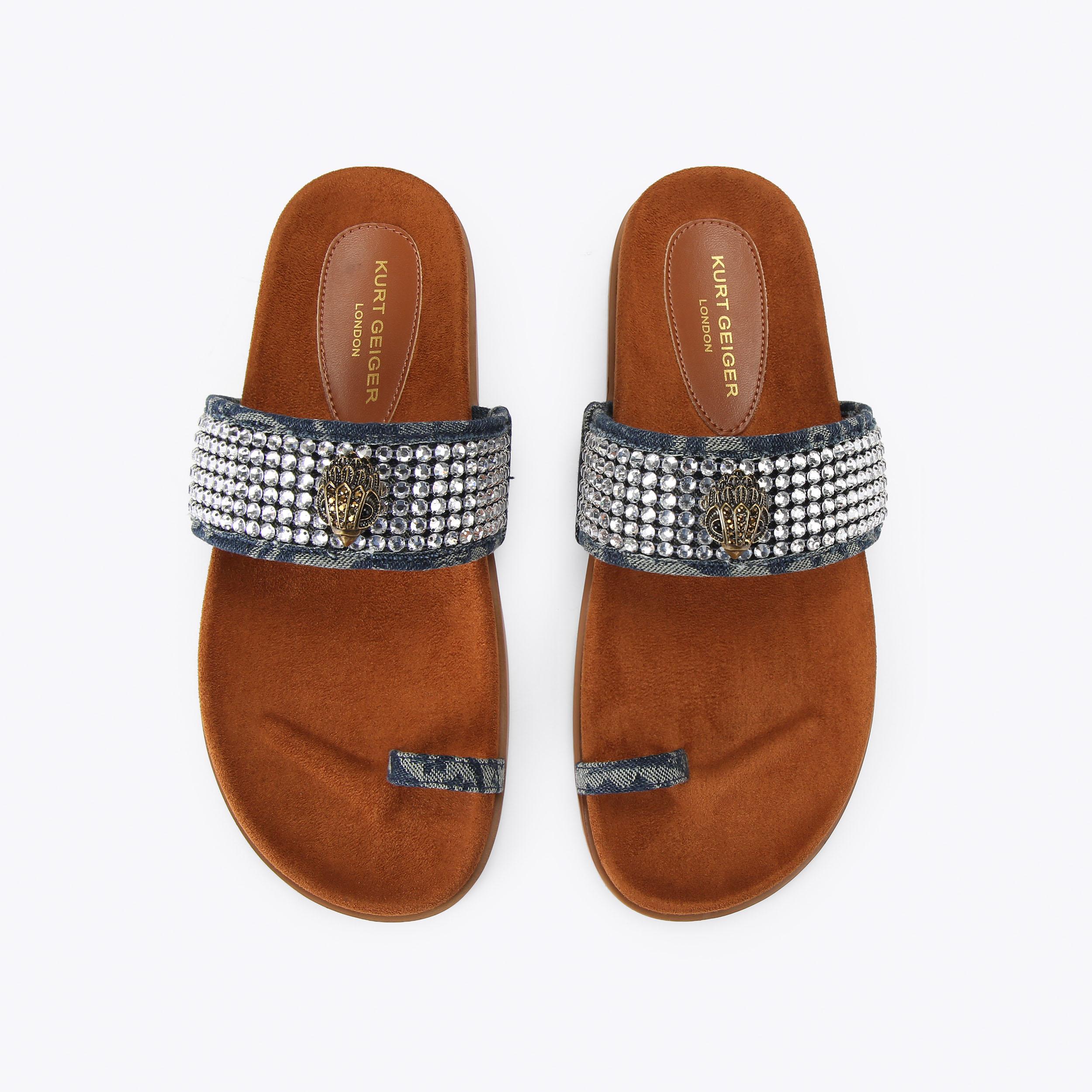 Kurt Geiger London Mesh Toe Thong Sandal - Blue - view 3