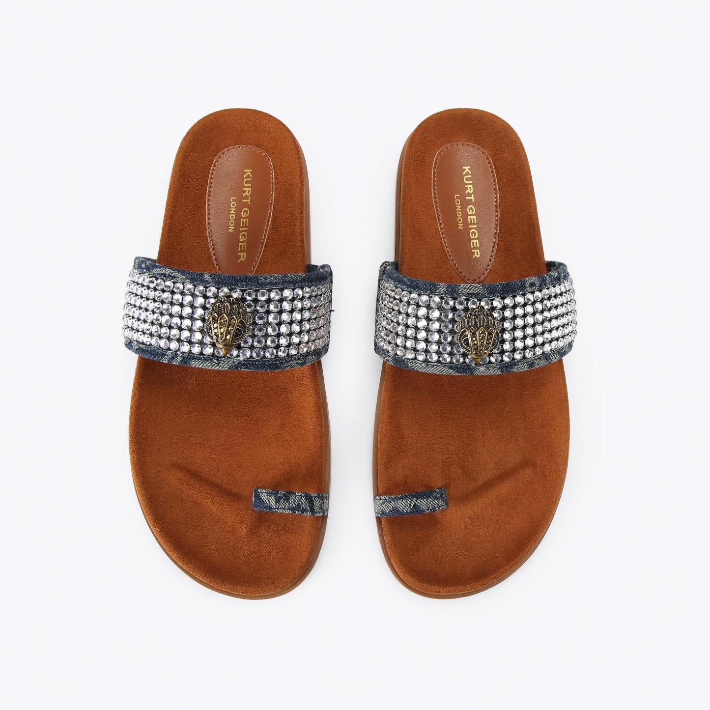 Kurt Geiger London Mesh Toe Thong Sandal - Blue - view 3