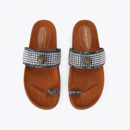 Kurt Geiger London Mesh Toe Thong Sandal - Blue - view 3