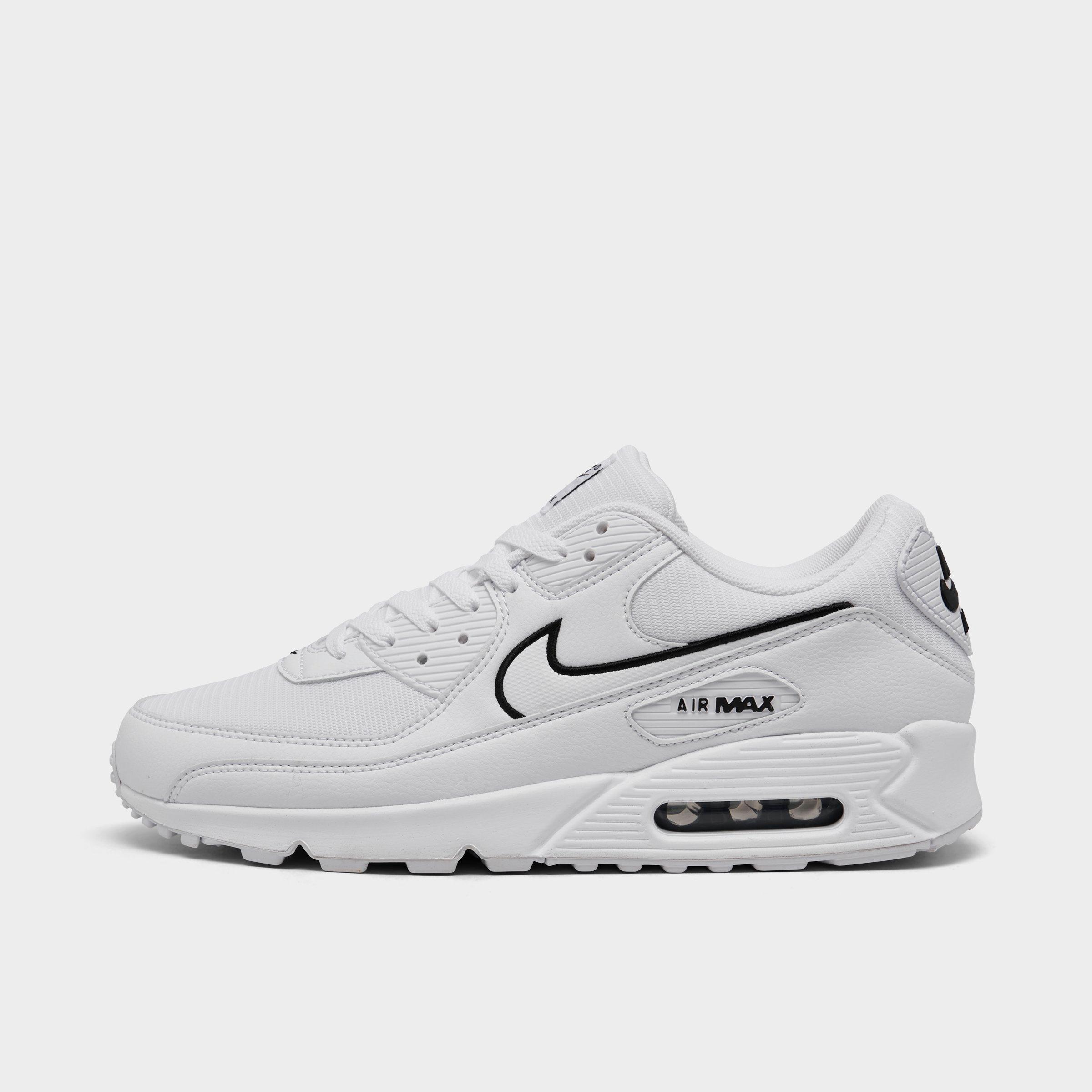 Men's Nithtke Air Max 90 Casual Shoes - Part 1 - White/Black - Left shoe facing left. Outside of the shoe.