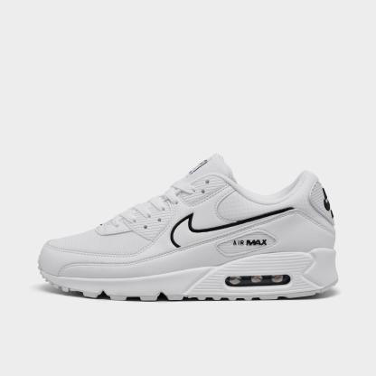 Men's Nithtke Air Max 90 Casual Shoes - Part 1 - White/Black - Left shoe facing left. Outside of the shoe.