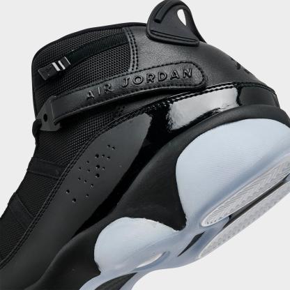 Men's Air Jordan 6 Rings Basketball Shoes - Black/White/Black - view 3