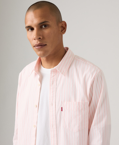Levi's Men's Classic Pocket Regular-Fit Long-Sleeve Shirt - Light Pastel Pink