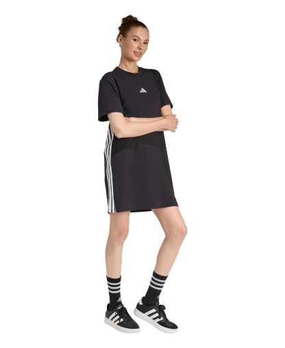 adidas Women's 3-Stripes Crewneck T-Shirt Dress - Black