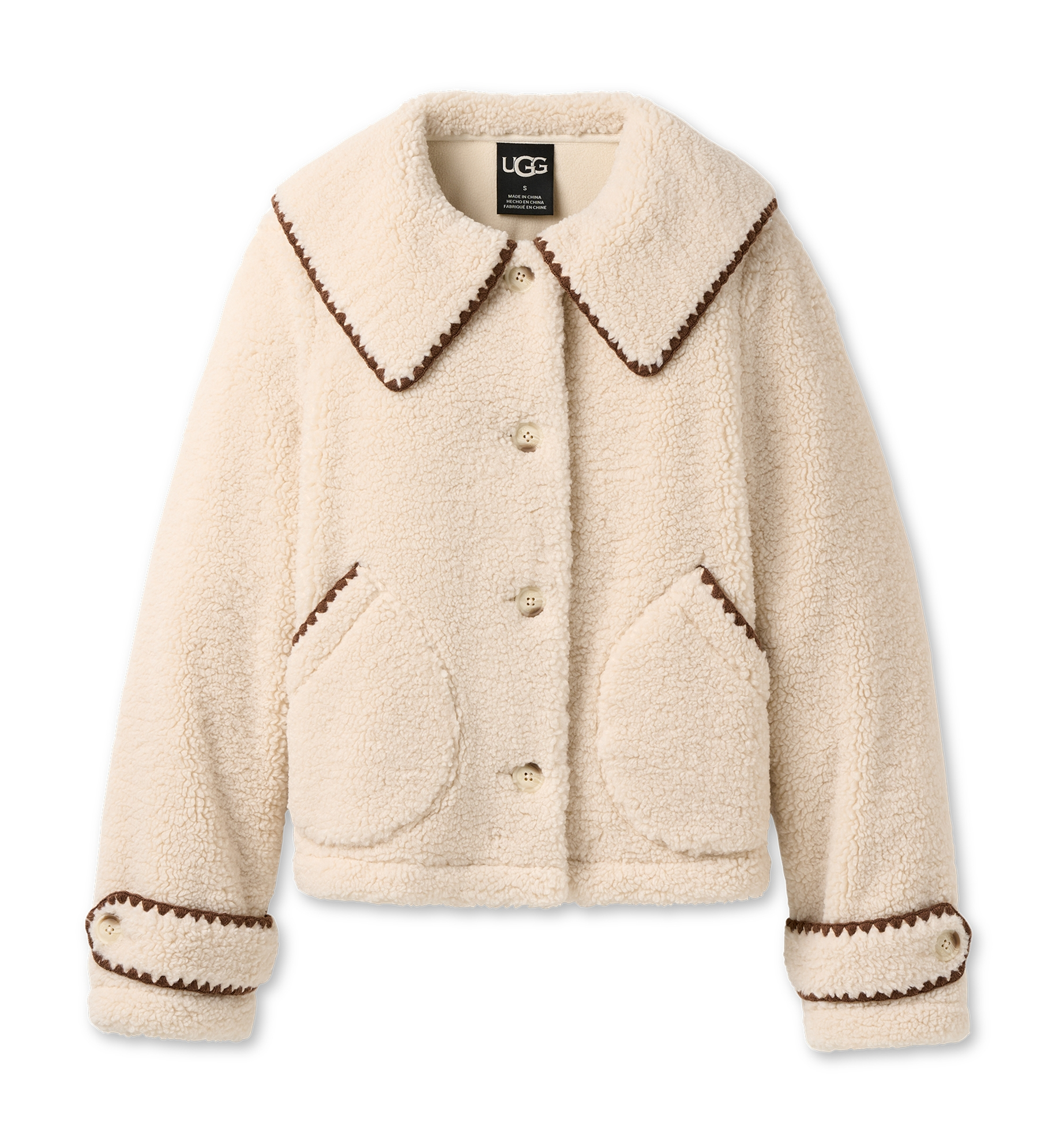 UGG Women's Nikia Relaxed-Fit Collared Neck Jacket - Cream