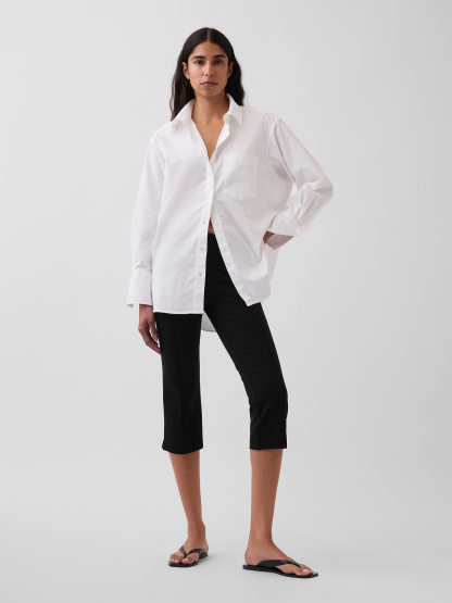Organic Cotton Poplin Big Shirt - Optic white