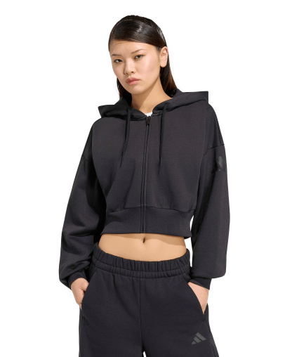adidas Women's Essentials Contemporary Fleece Full-Zip Hooded Jacket - Black