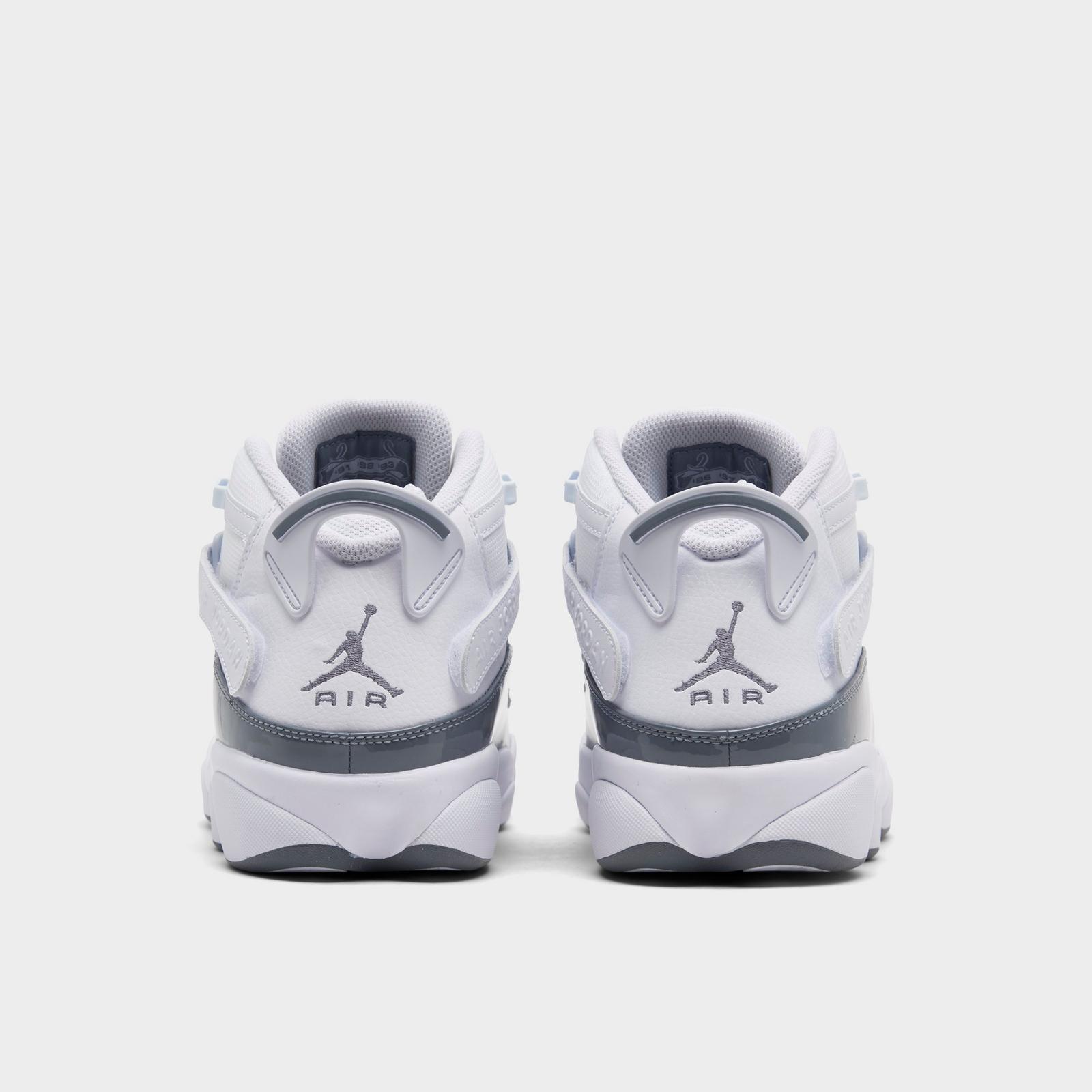 Men's Air Jordan 6 Rings Basketball Shoes - White/White/Cool Grey - view 4