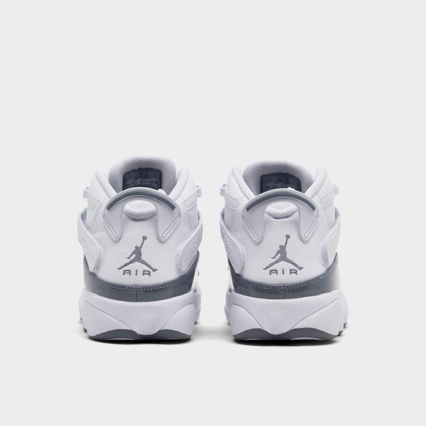 Men's Air Jordan 6 Rings Basketball Shoes - White/White/Cool Grey - view 4