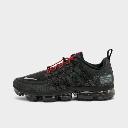 Men's Nike Air VaporMax Run Utility Running Shoes - Black/Reflective Silver/Anthracite/Habanero Red