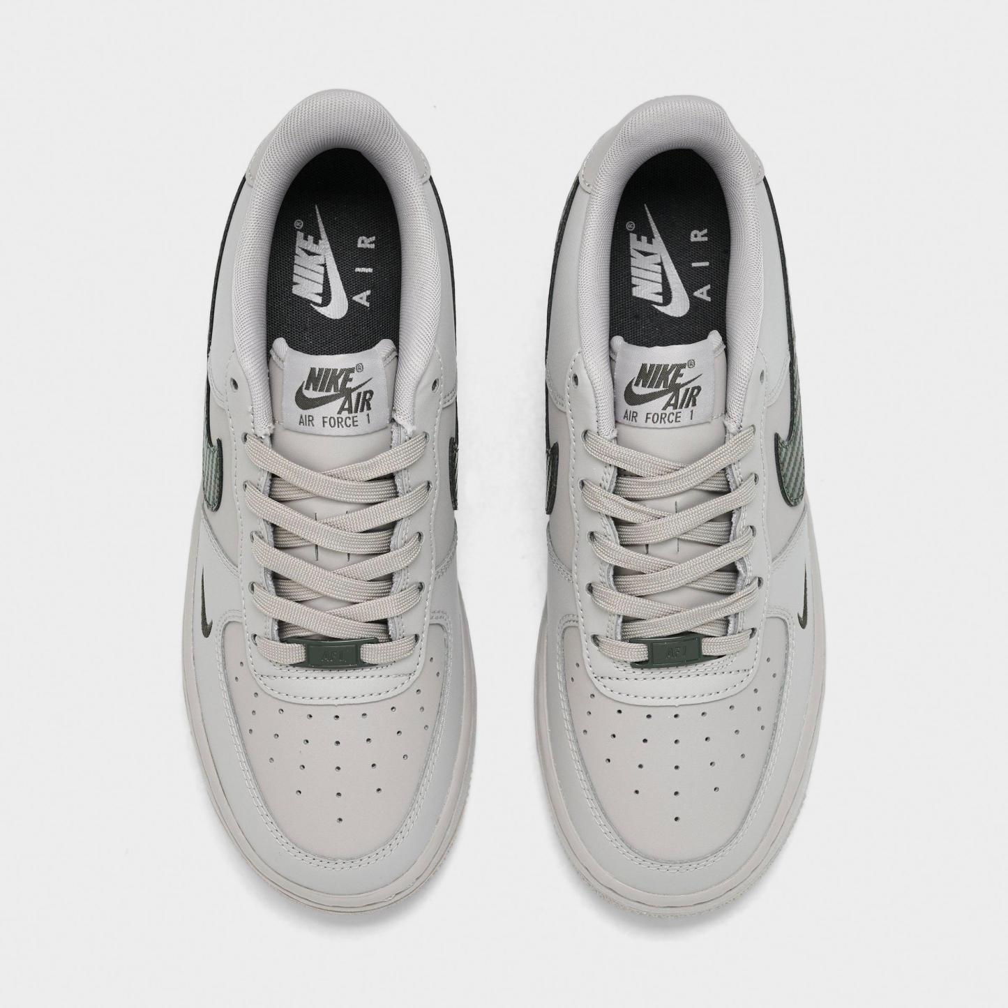 Big Kids' Nithtke Air Force 1 Low Casual Shoes - College Grey/Newsprint - Top view
