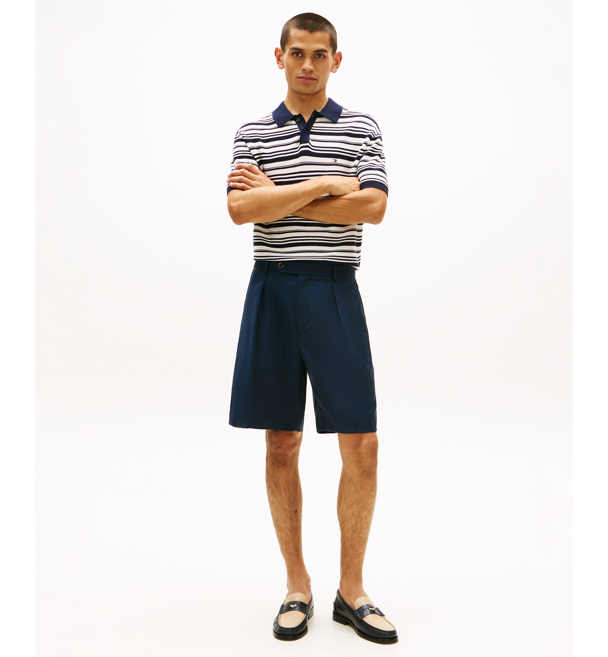 Tommy Hilfiger Men's 10" Summer Wool Regular-Fit Dress Shorts - Navy Iris