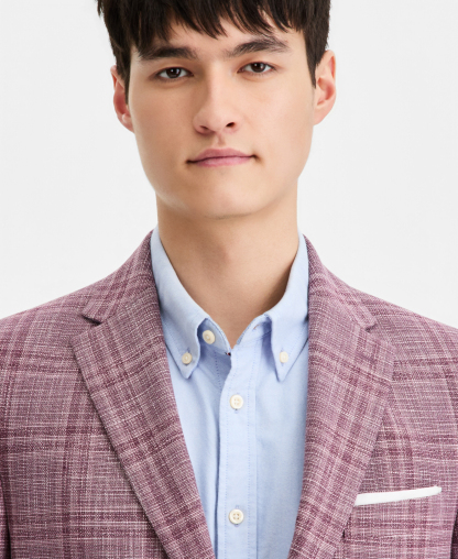 Tommy Hilfiger Men's Modern-Fit Patterned Blazer - Berry