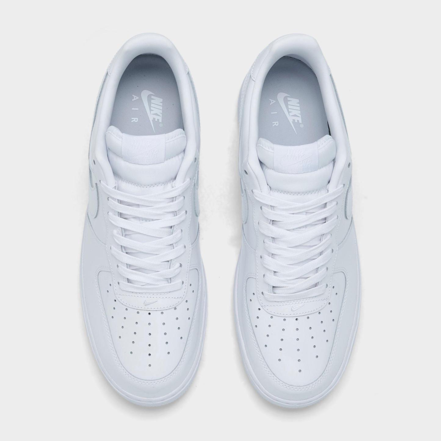 Men's Nithtke Air Force 1 '07 Patent Leather Casual Shoes - White/White - Top view