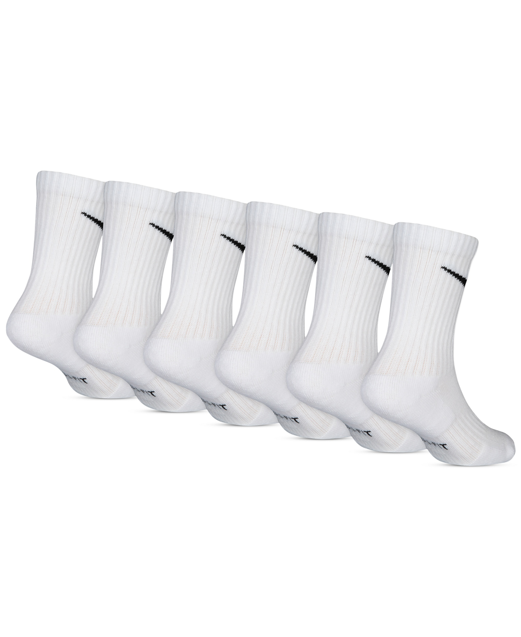 Nike Kids' 5-7 Performance Crew Socks, 6-Pack - White