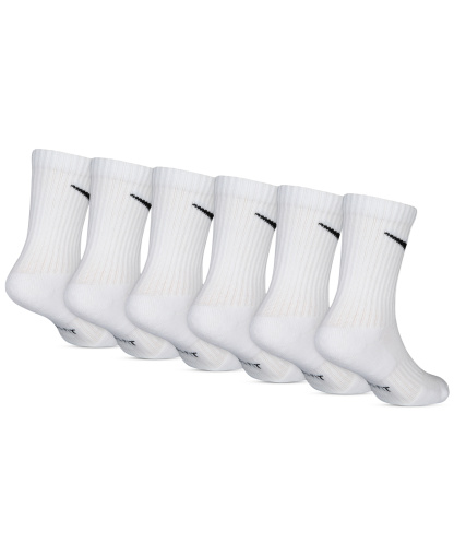 Nike Kids' 5-7 Performance Crew Socks, 6-Pack - White