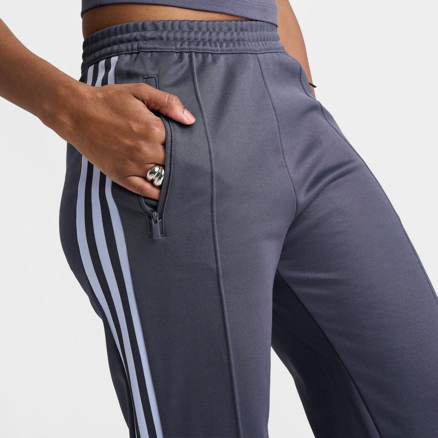 Women's adidas Originals Beckenbauer Classic Track Pants - Dark Grey/Aurora Onix/Crystal Sky - view 5