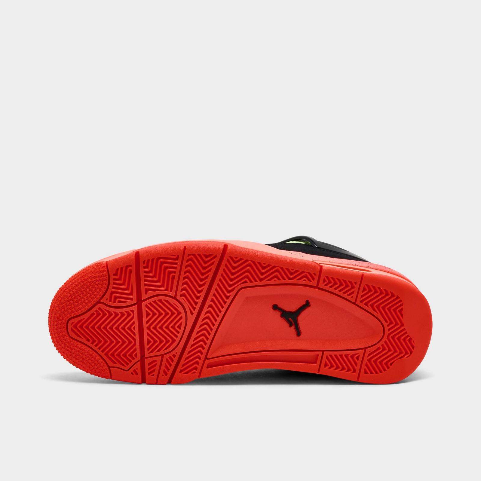 Big Kids' Air Jordan Retro 4 Basketball Shoes - Black/Infrared 23/Bright Mango - view 6