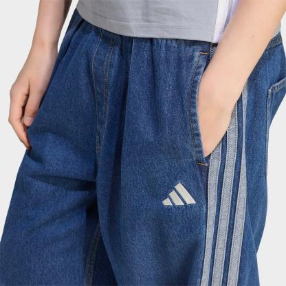 Women's adidas Originals Stadium Washed Loose Denim Pants - Preloved Ink