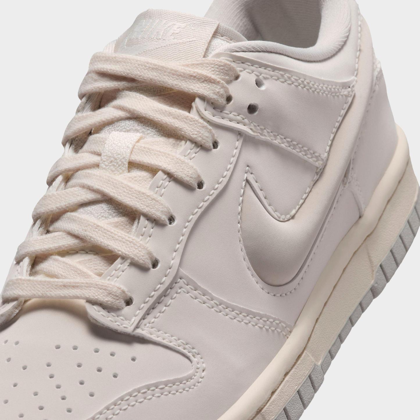 Big Kids' Nithtke Dunk Low LV8 Casual Shoes - Sail/Coconut Milk/Light Silver/Light Bone - Detail shot