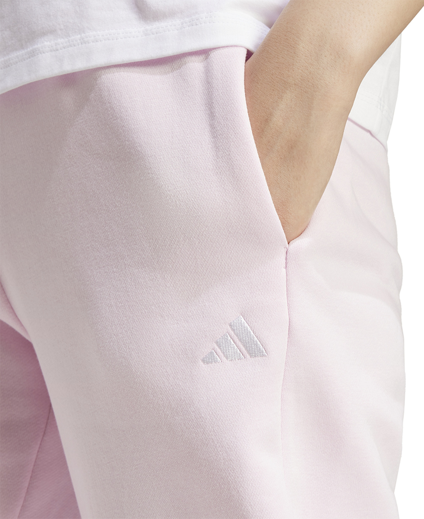 adidas Women's Essentials Small Logo Feel Cozy Open Hem Pants - Clear Pink/White