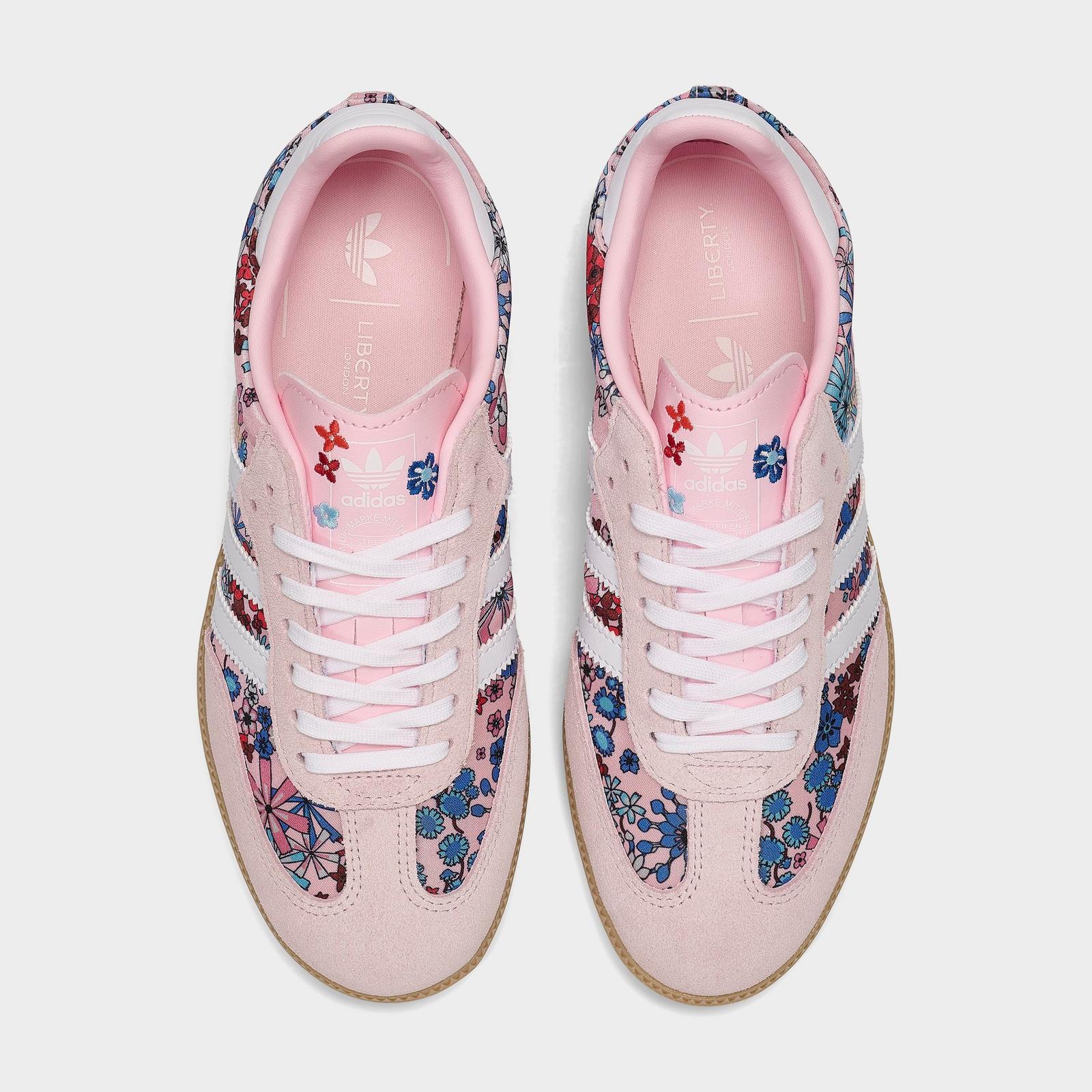 Big Kids' adidas Originals x Liberty London Samba OG Casual Shoes - Clear Pink/Footwear White/Gum 3 - view 5