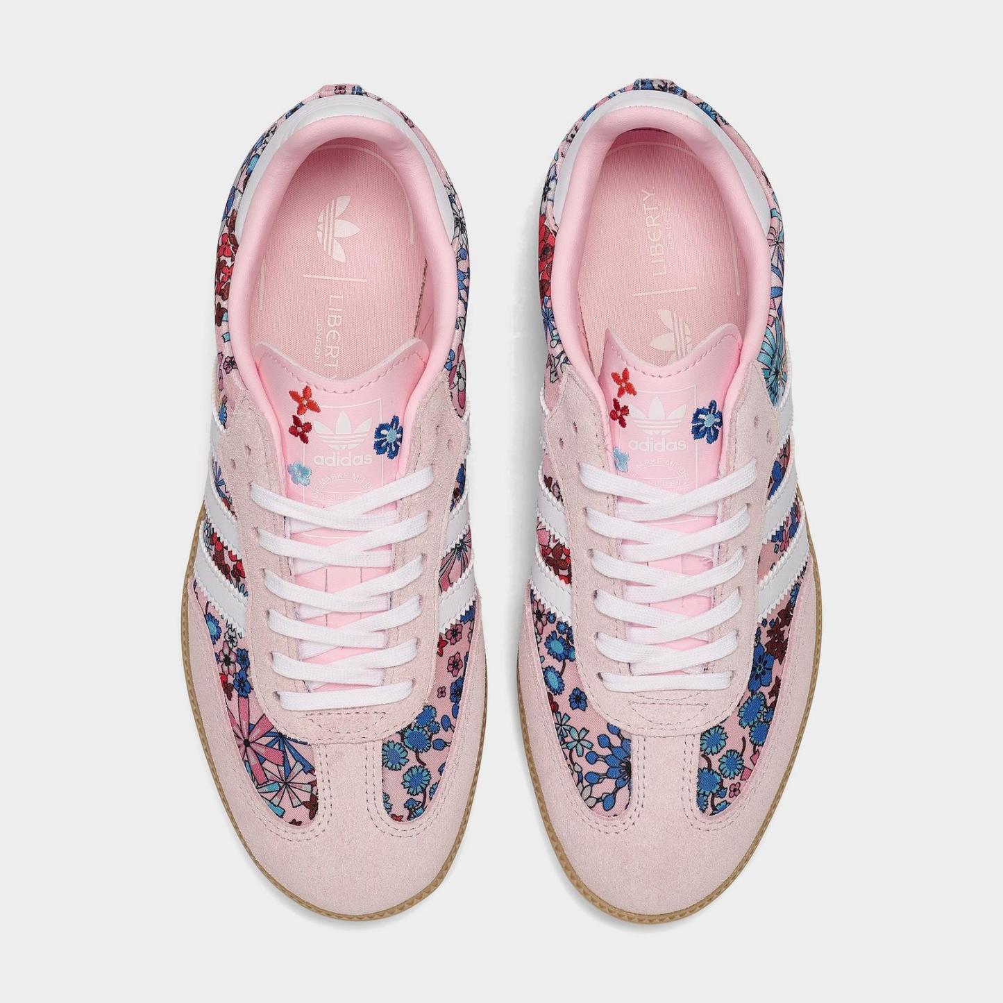 Big Kids' adidas Originals x Liberty London Samba OG Casual Shoes - Clear Pink/Footwear White/Gum 3 - view 5