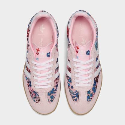 Big Kids' adidas Originals x Liberty London Samba OG Casual Shoes - Clear Pink/Footwear White/Gum 3 - view 5