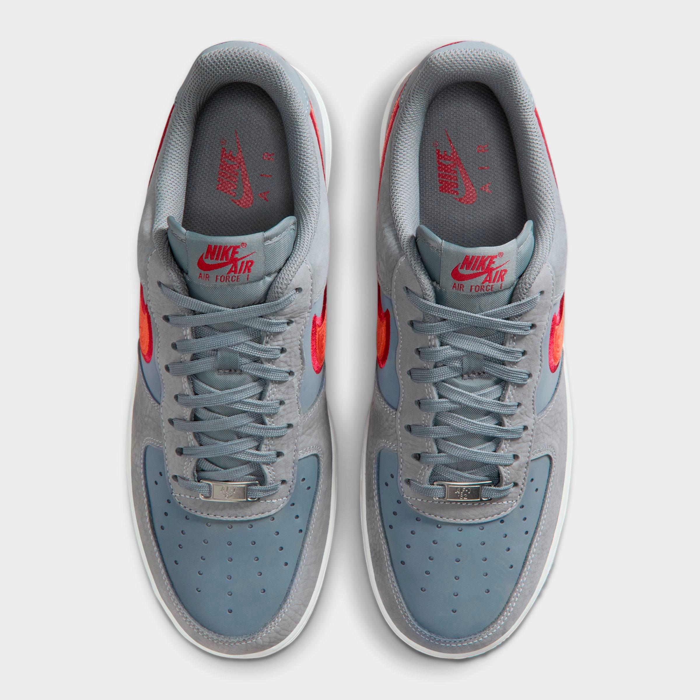 Men's Nithtke Air Force 1 '07 LV8 Casual Shoes - Part 1 - Cool Grey/Team Crimson/Summit White/Rust Factor - Top view