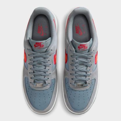Men's Nithtke Air Force 1 '07 LV8 Casual Shoes - Part 1 - Cool Grey/Team Crimson/Summit White/Rust Factor - Top view