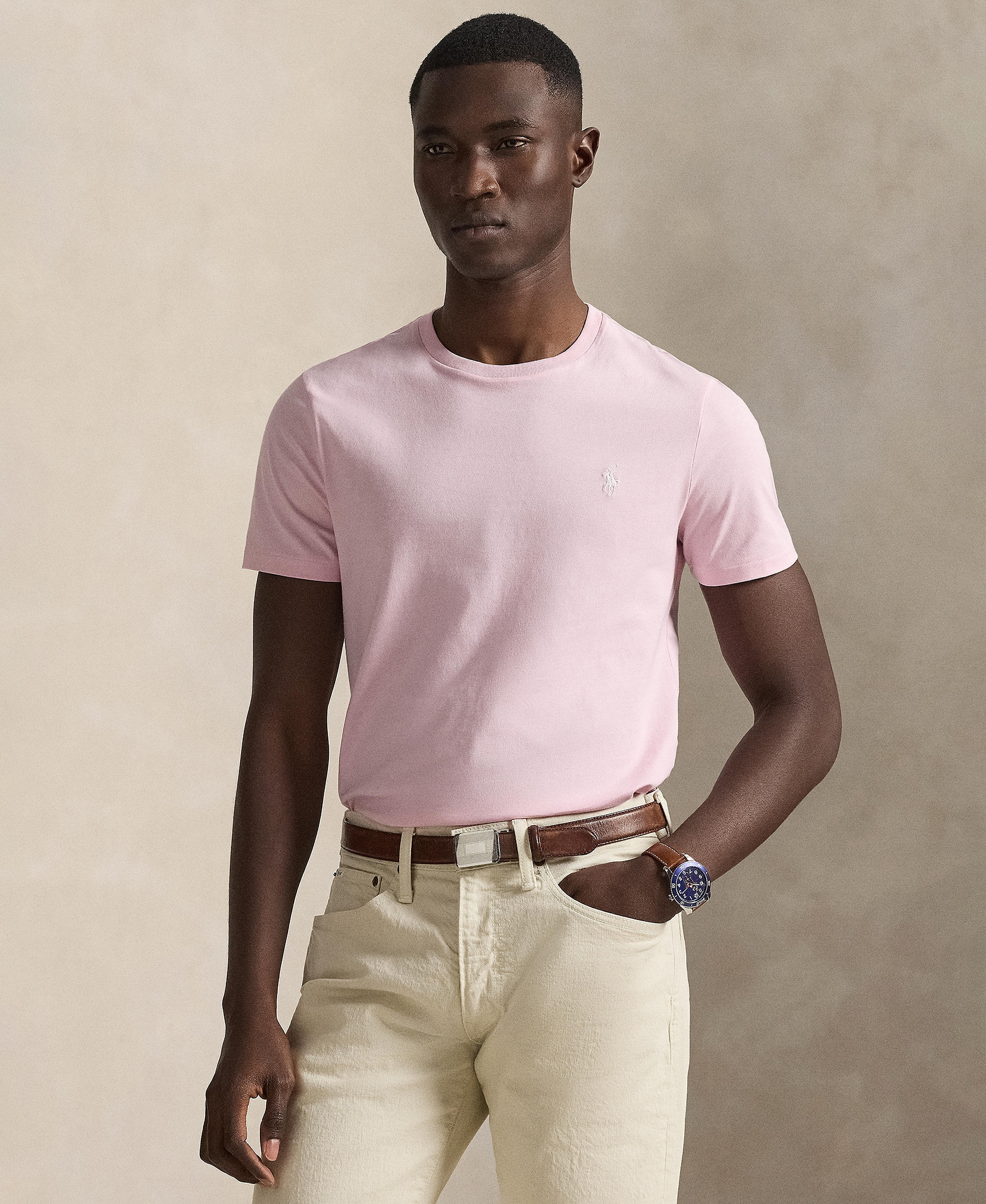 Polo Ralph Lauren Men's Classic-Fit Crew Neck T-Shirt - Garden Pink