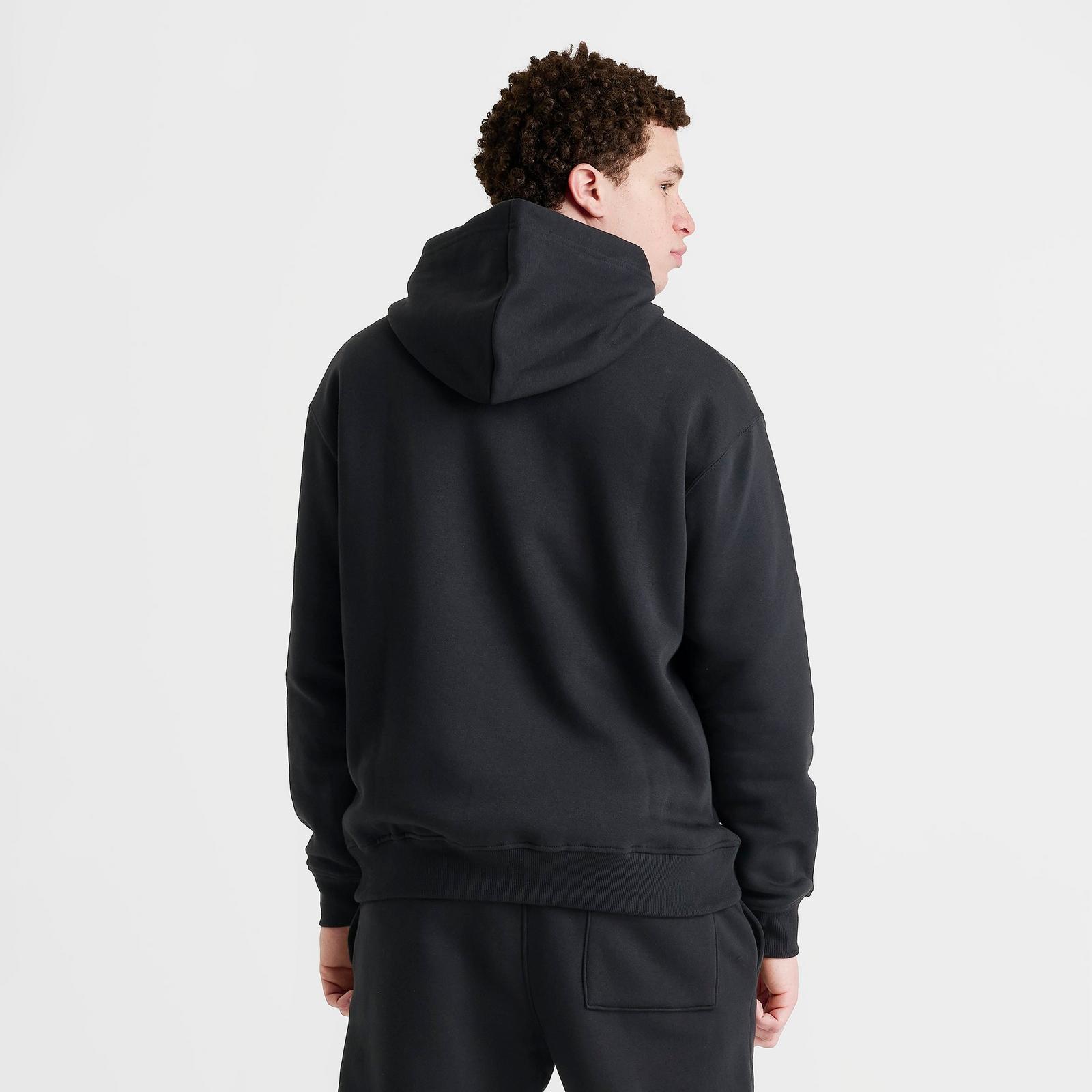 Men's Jordan Swoosh Brooklyn Fleece Pullover Hoodie - Black/White - view 4