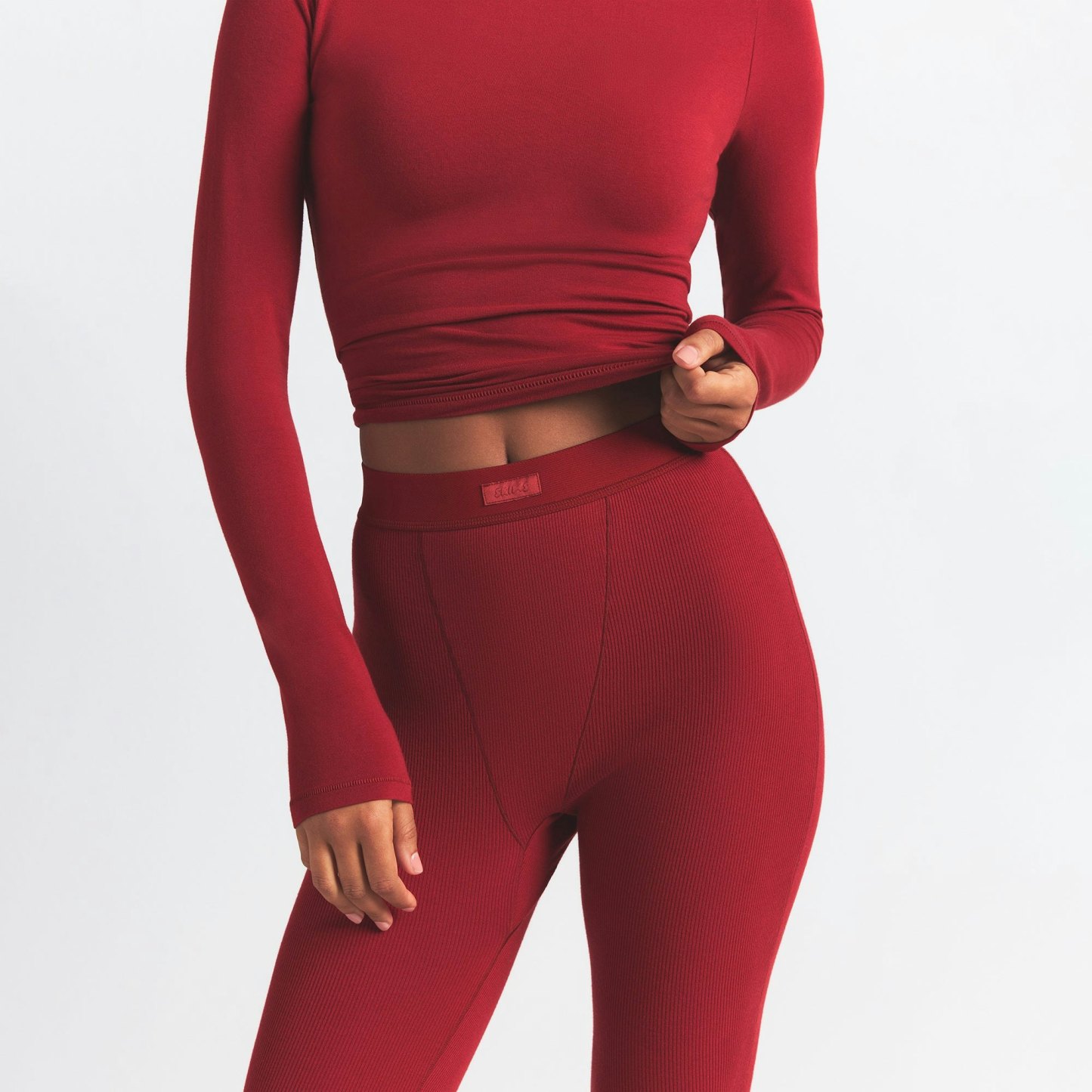 COTTON RIB LEGGING - BRICK - image 11