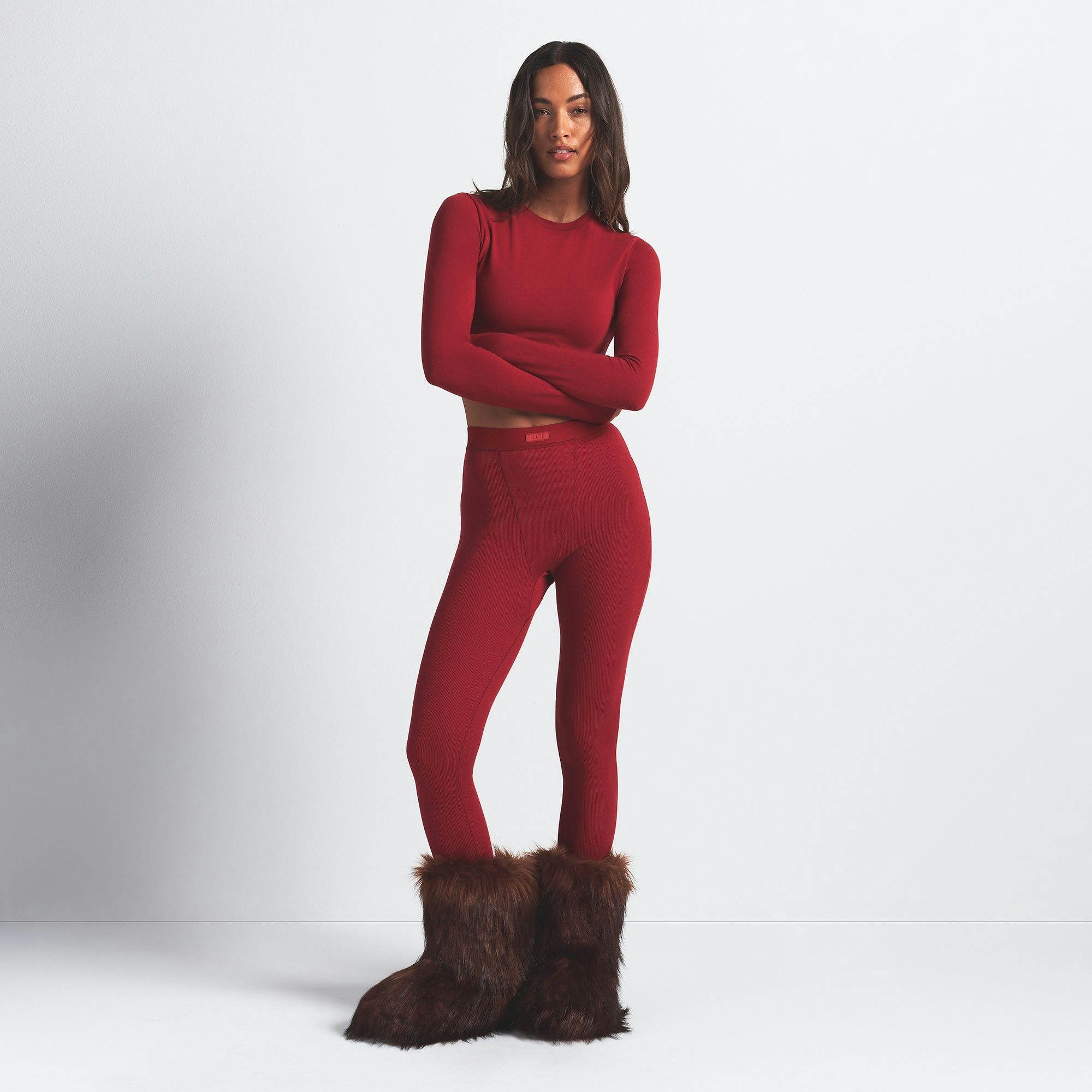 COTTON RIB LEGGING - BRICK - image 10