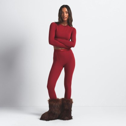 COTTON RIB LEGGING - BRICK - image 10