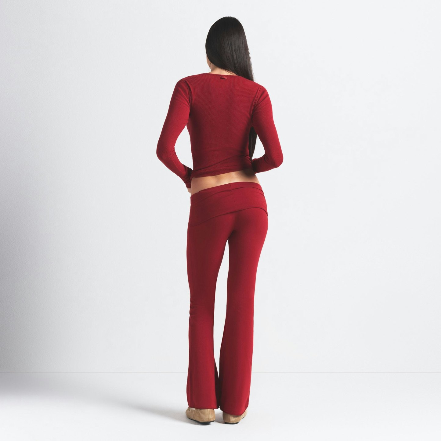 COTTON JERSEY FOLDOVER PANT - BRICK - image 16