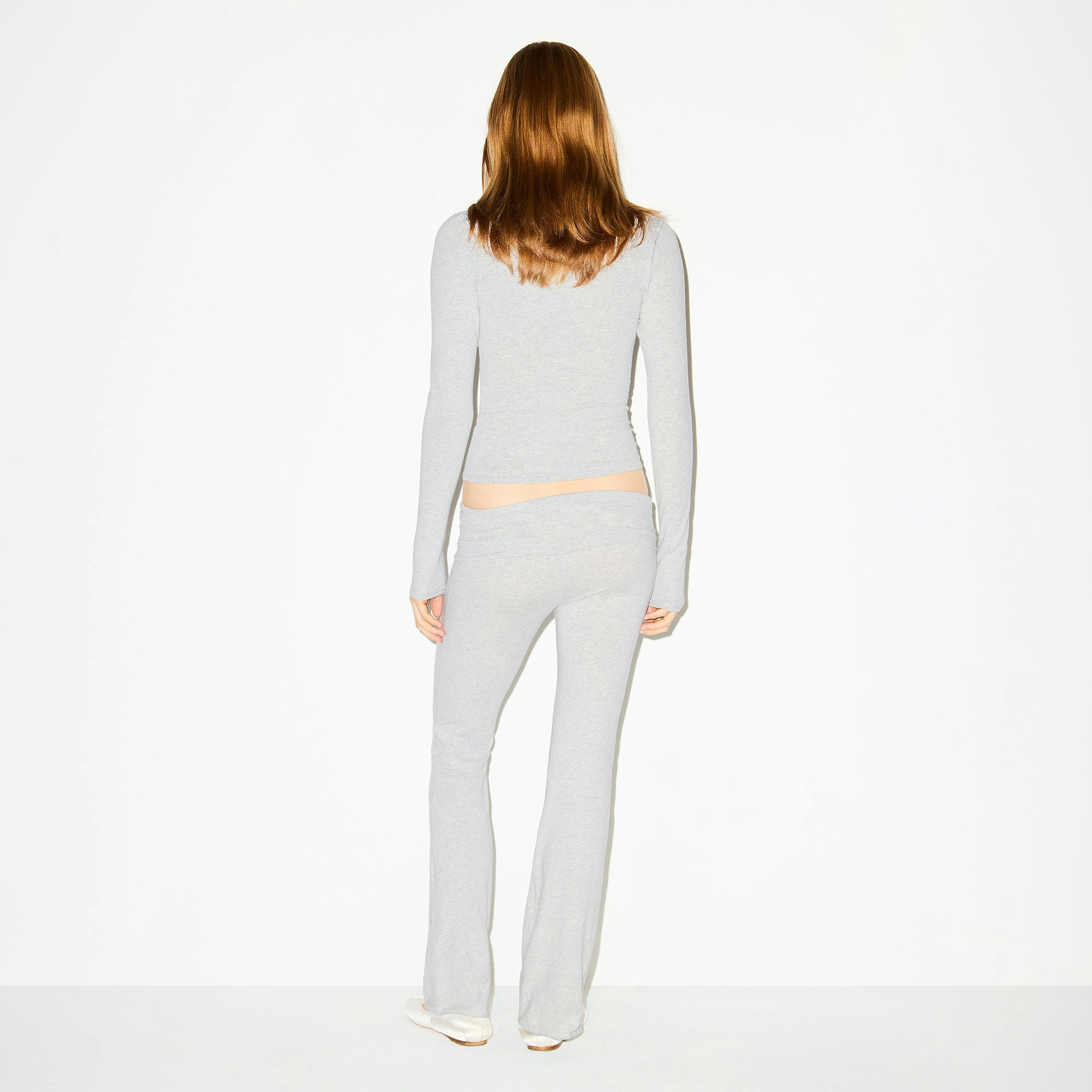 COTTON JERSEY FOLDOVER PANT - LIGHT HEATHER GREY - image 32