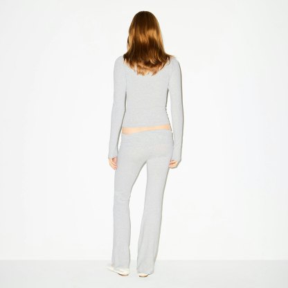 COTTON JERSEY FOLDOVER PANT - LIGHT HEATHER GREY - image 32